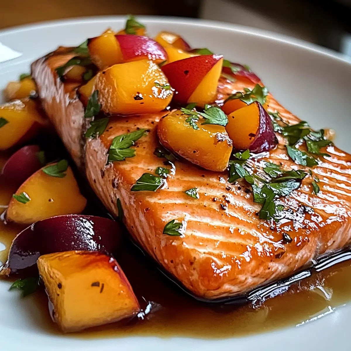 Bourbon Pfirsich gerösteter Lachs für besondere Abende