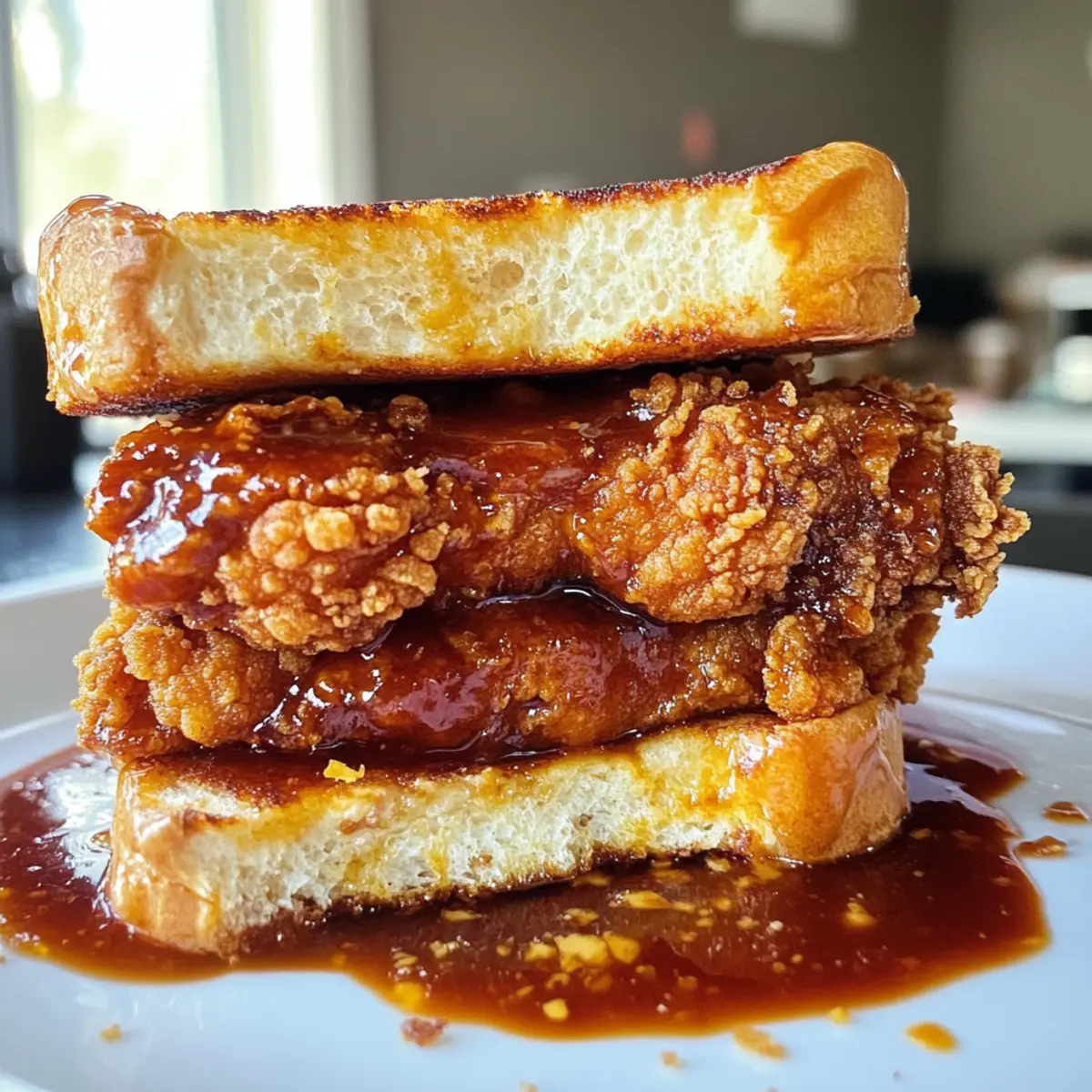 Frittierte Hähnchen-Sandwich perfekt für den Brunch