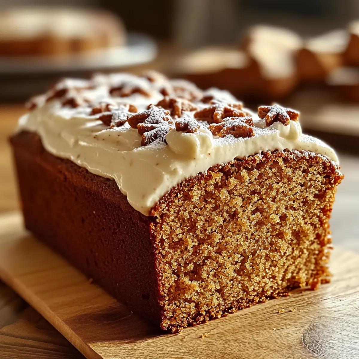 Lebkuchenbrotkuchen mit cremigem Frosting