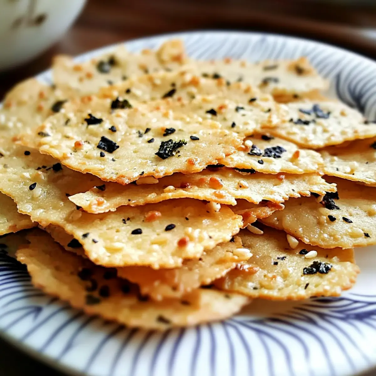 Selbstgemachter Reiskeks mit Nori für Snackfreunde