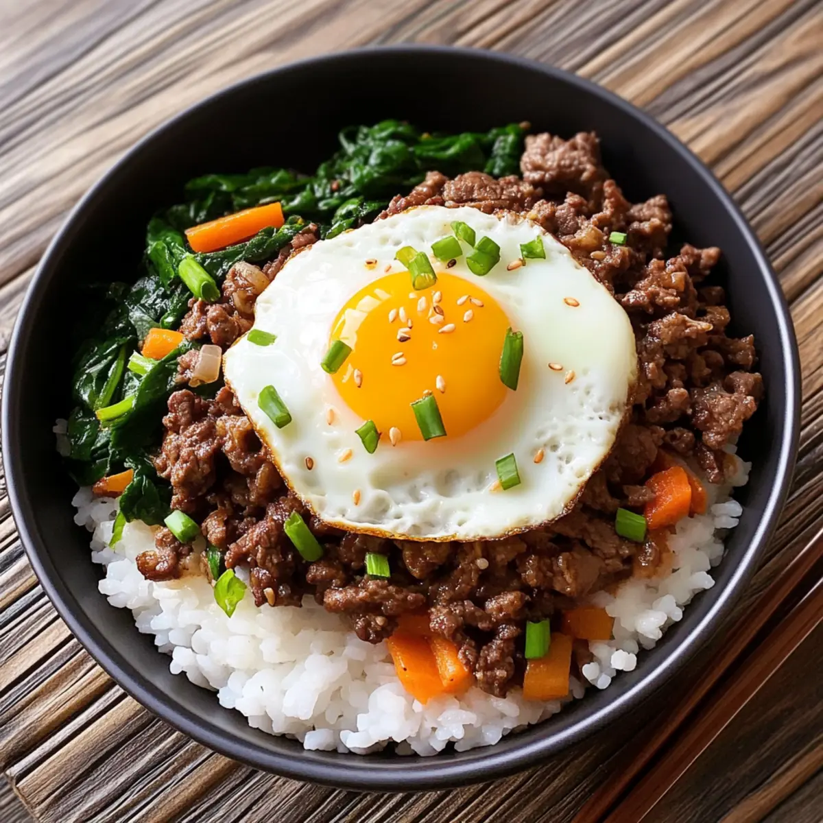 Koreanisch inspiriertes Frühstücks-Bowl mit Rindfleisch