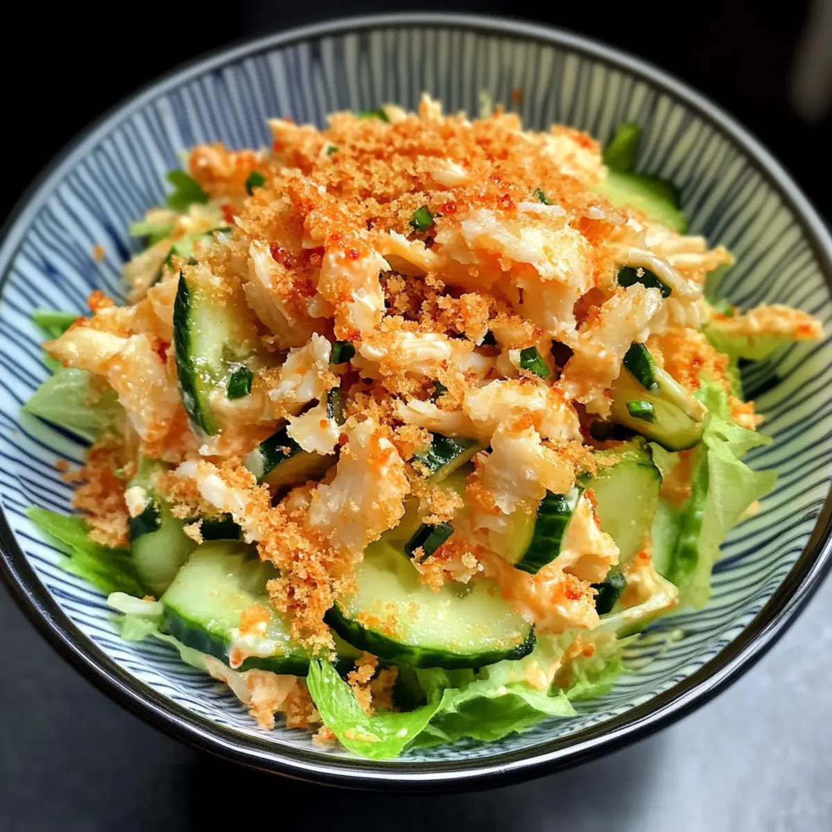 Scharfer Kani-Salat mit knackigem Gemüse