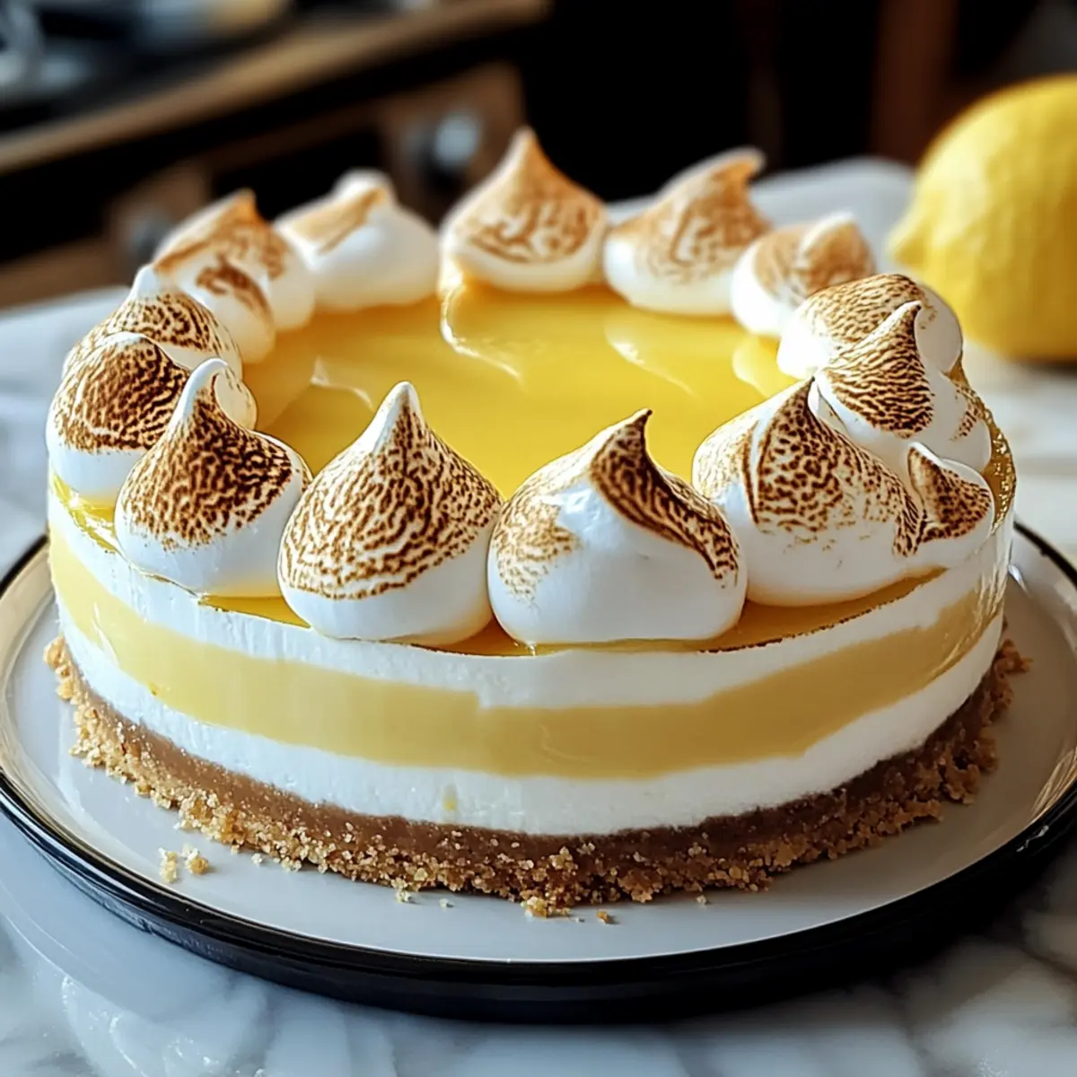 Dreifach Zitronen-Baiserkäsekuchen für frische Momente