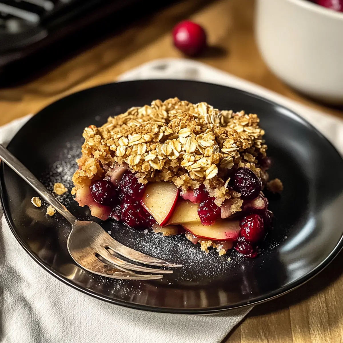 Apfel-Cranberry-Crisp mit knusprigem Hafertopping