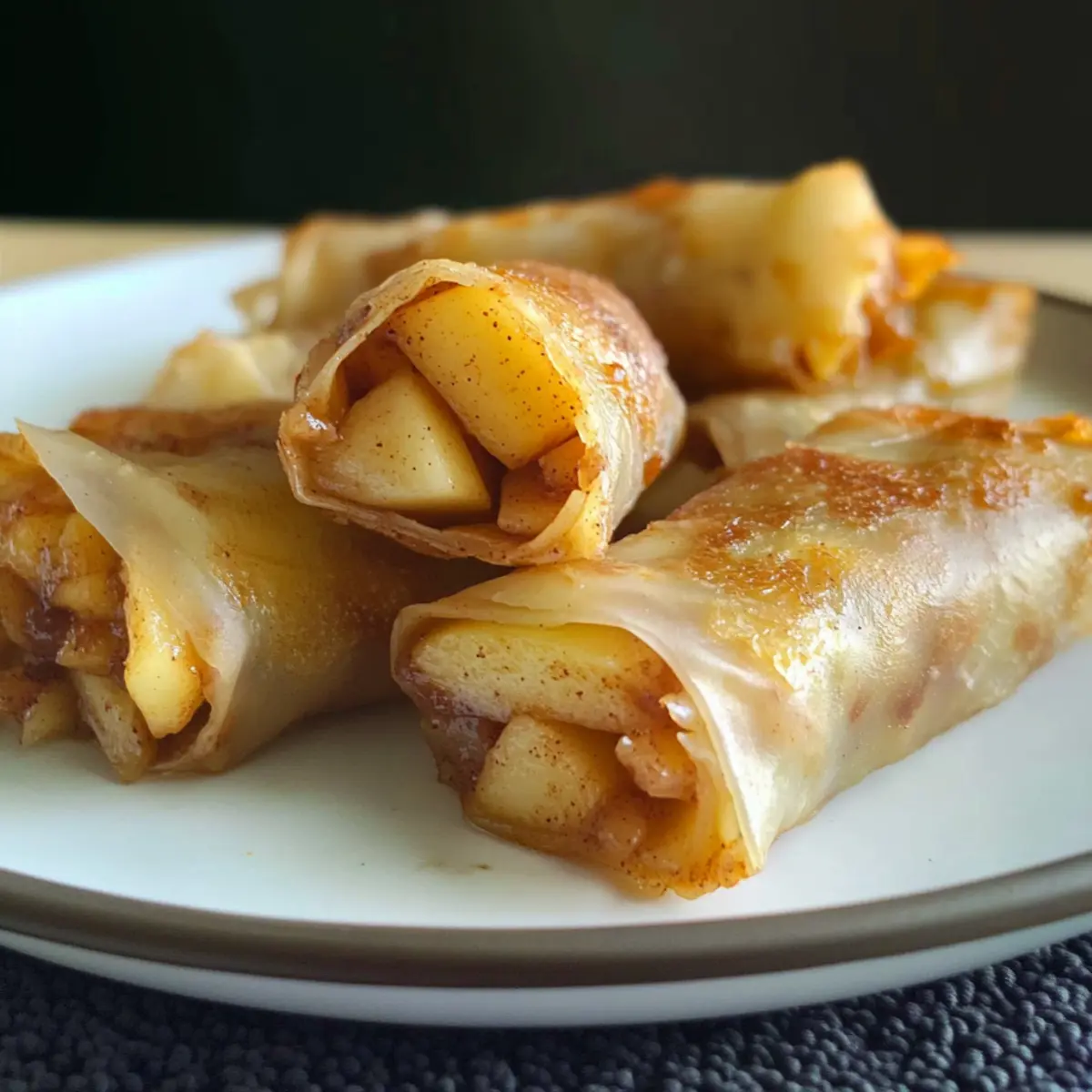 Gebackene Apfelkuchen-Reispapierrollen ganz einfach