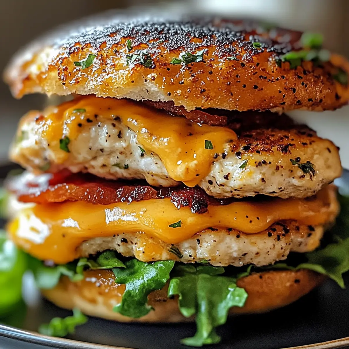 Köstliche Cheddar-Ranch-Hühnchenburger für jeden Tag