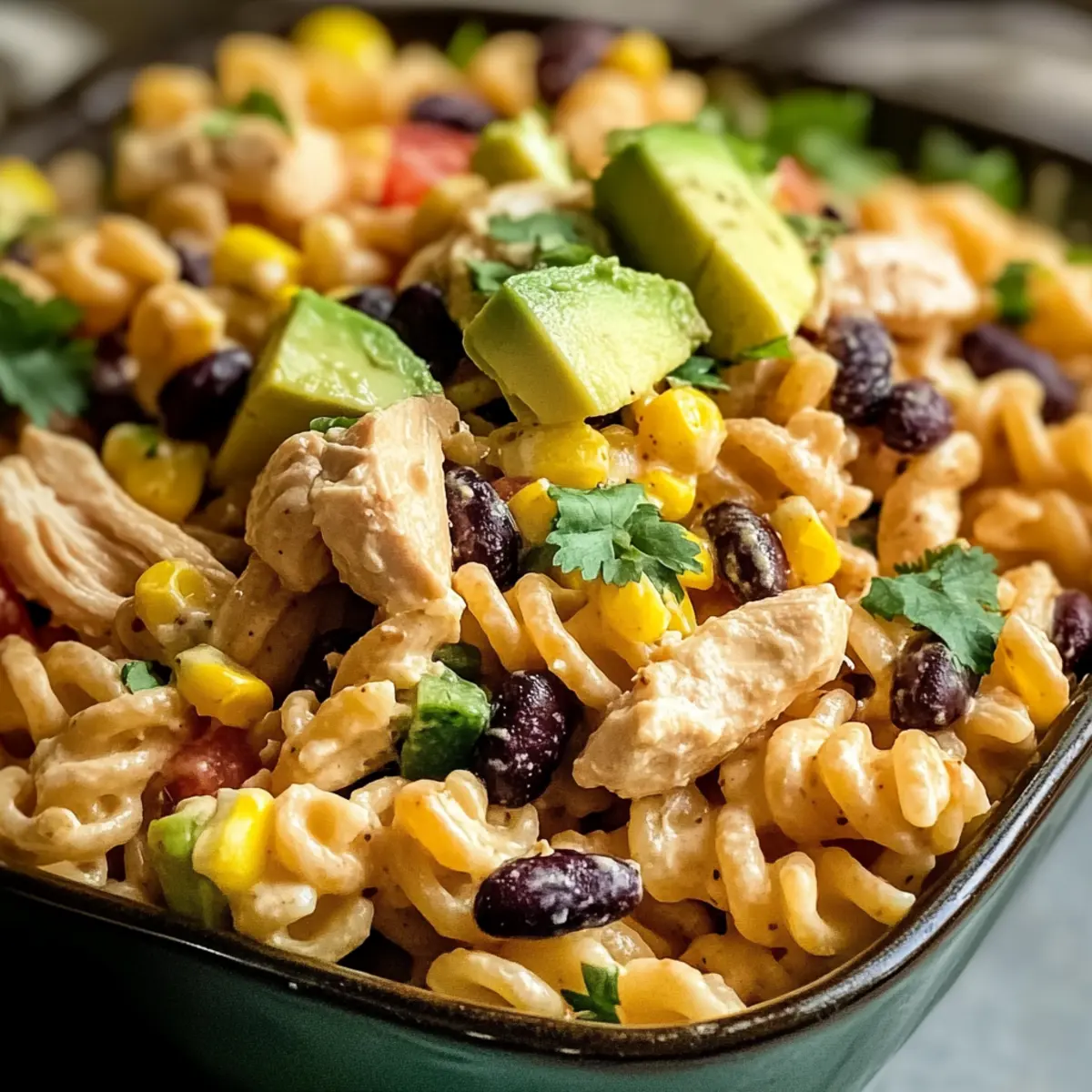 Chipotle Hühnchen Pasta Salat für perfekte Abende