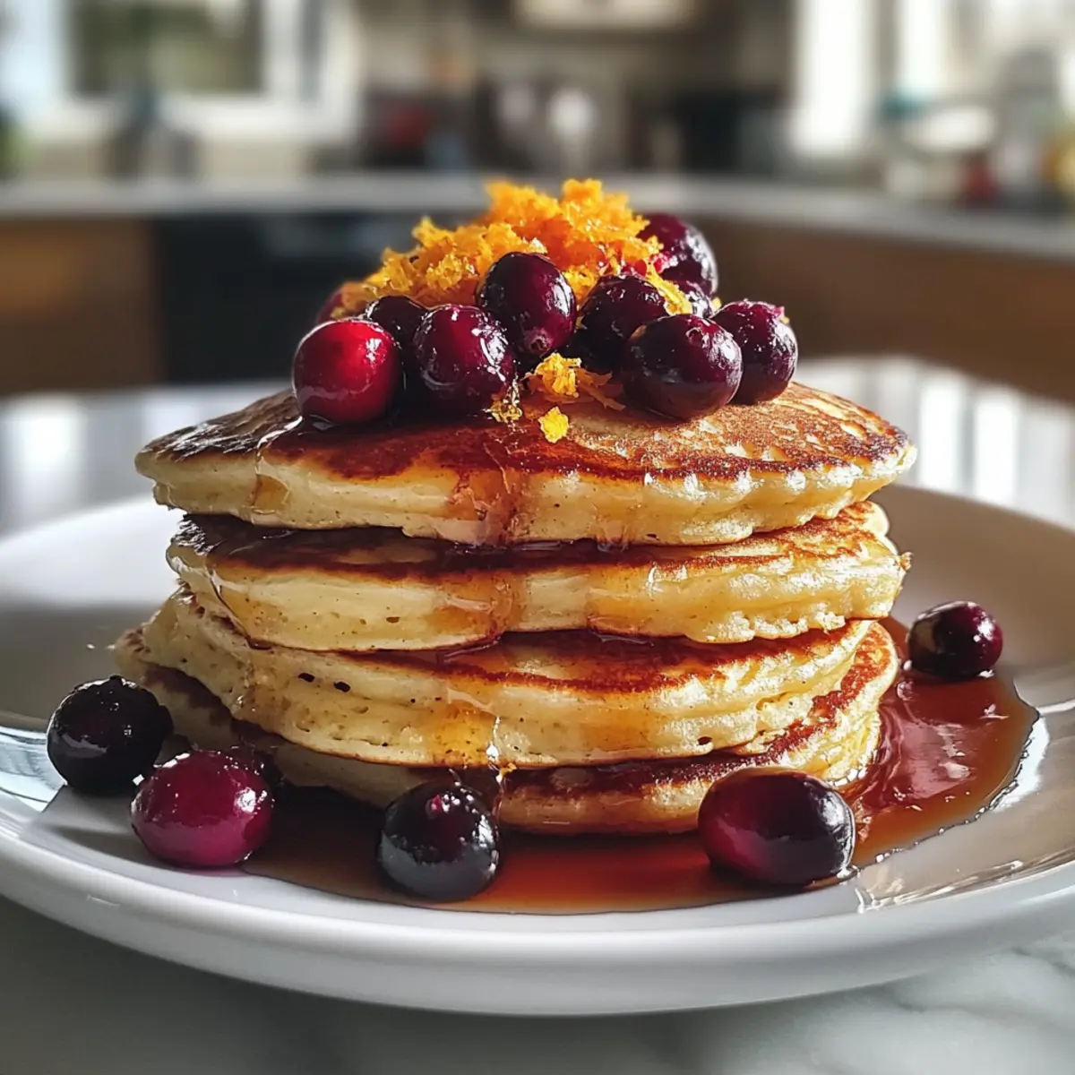 Cranberry Orange Ricotta Pfannkuchen für dein Frühstück