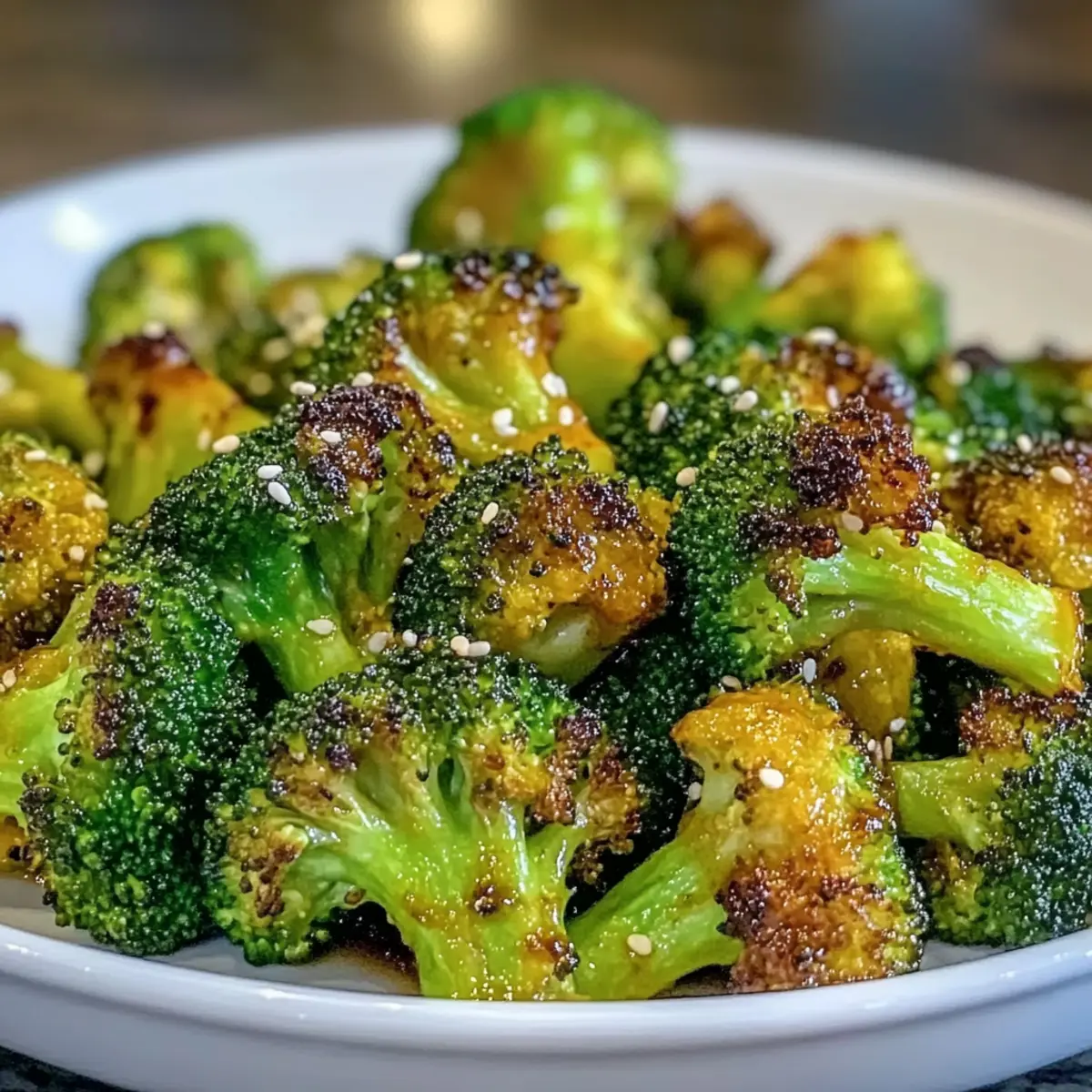 Leckere Honig-Senf-geröstete Brokkoli in 20 Minuten