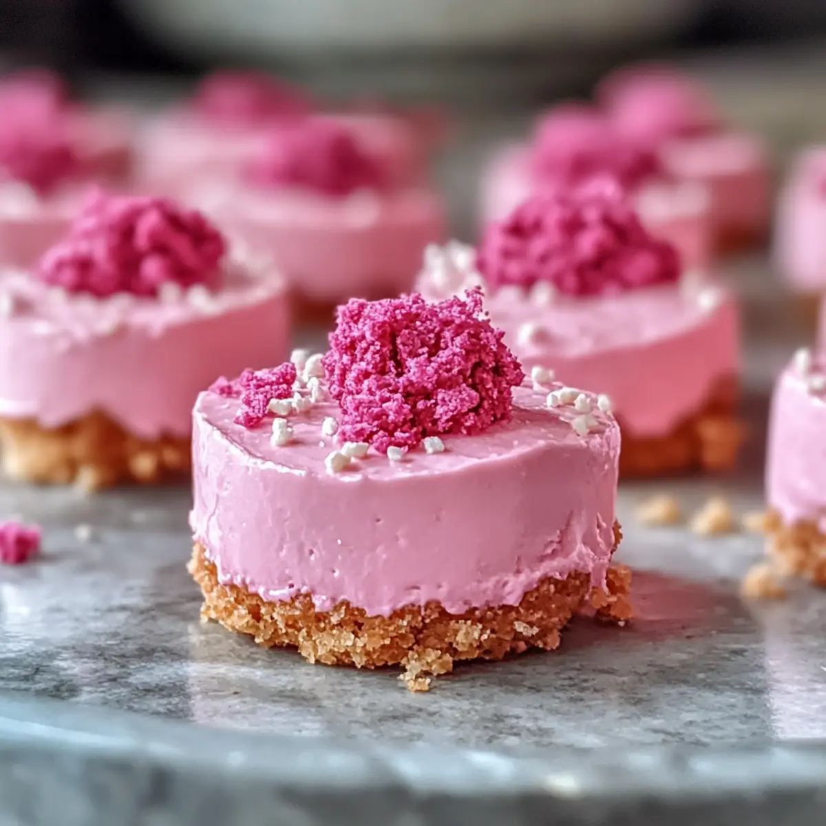 Delikate No-Bake Pink Velvet Käsekuchenbissen ausprobieren