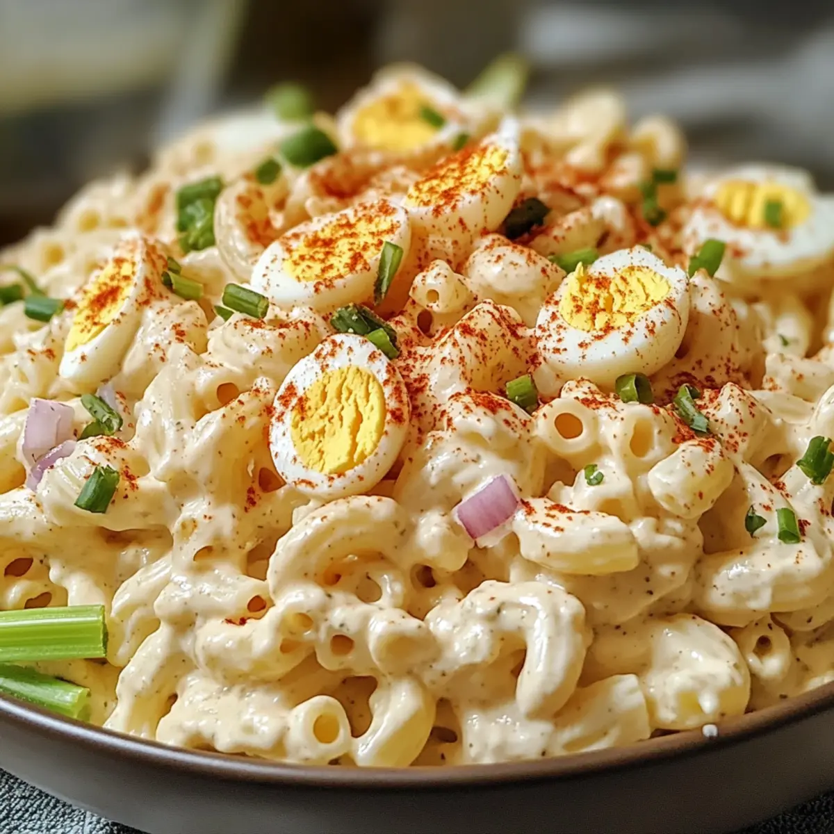 Teufels-Ei-Makkaroni-Salat für perfekte Picknicks