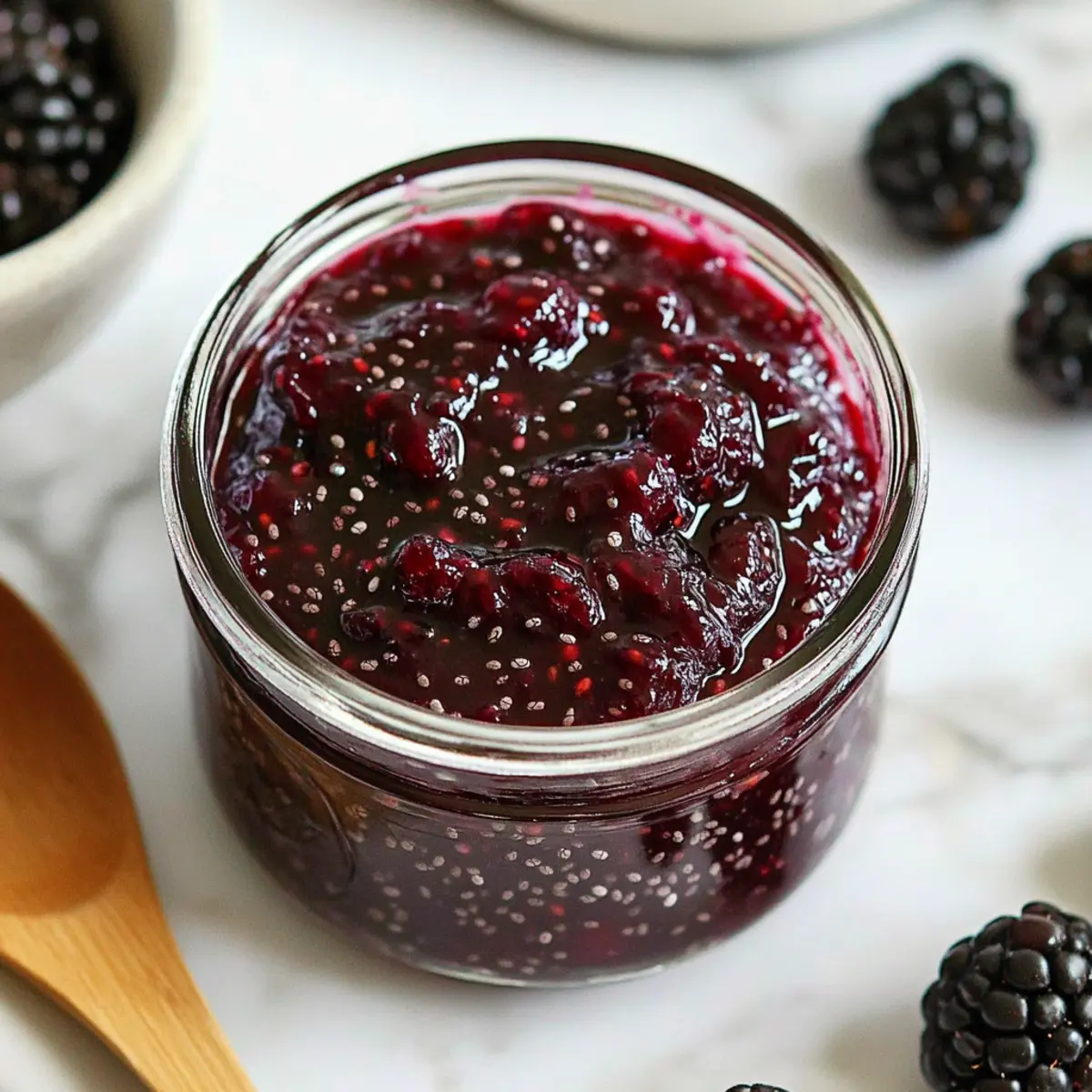 Einfache Beeren-Chia-Samen-Marmelade für jeden Tag