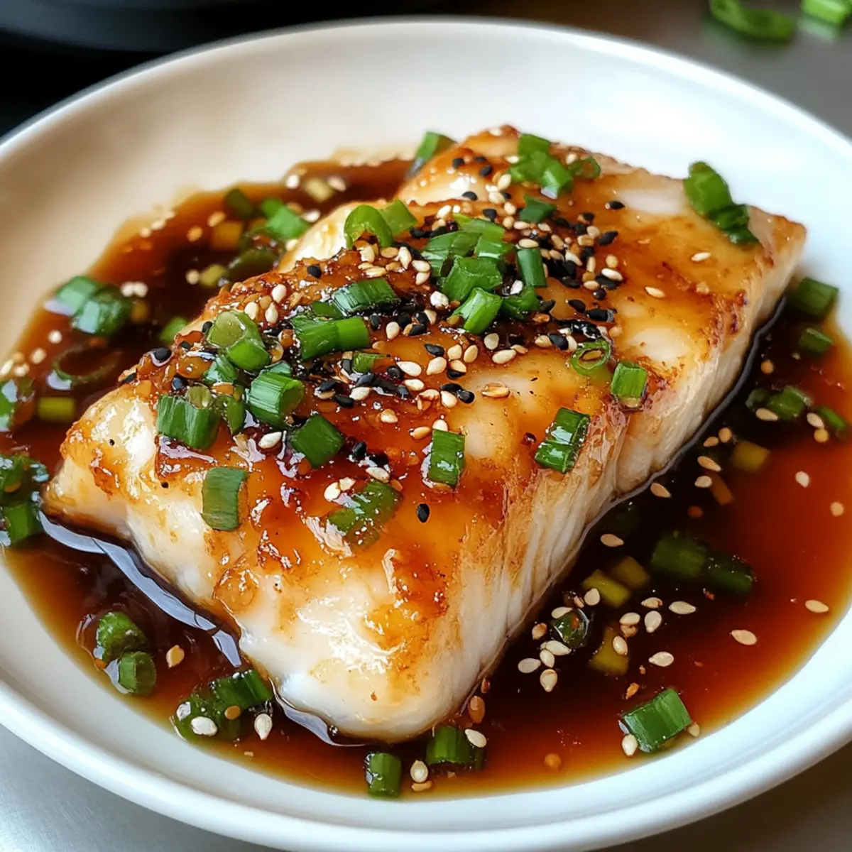 Ingwer-Soja-Glasierter Kabeljau für eiligen Genuss