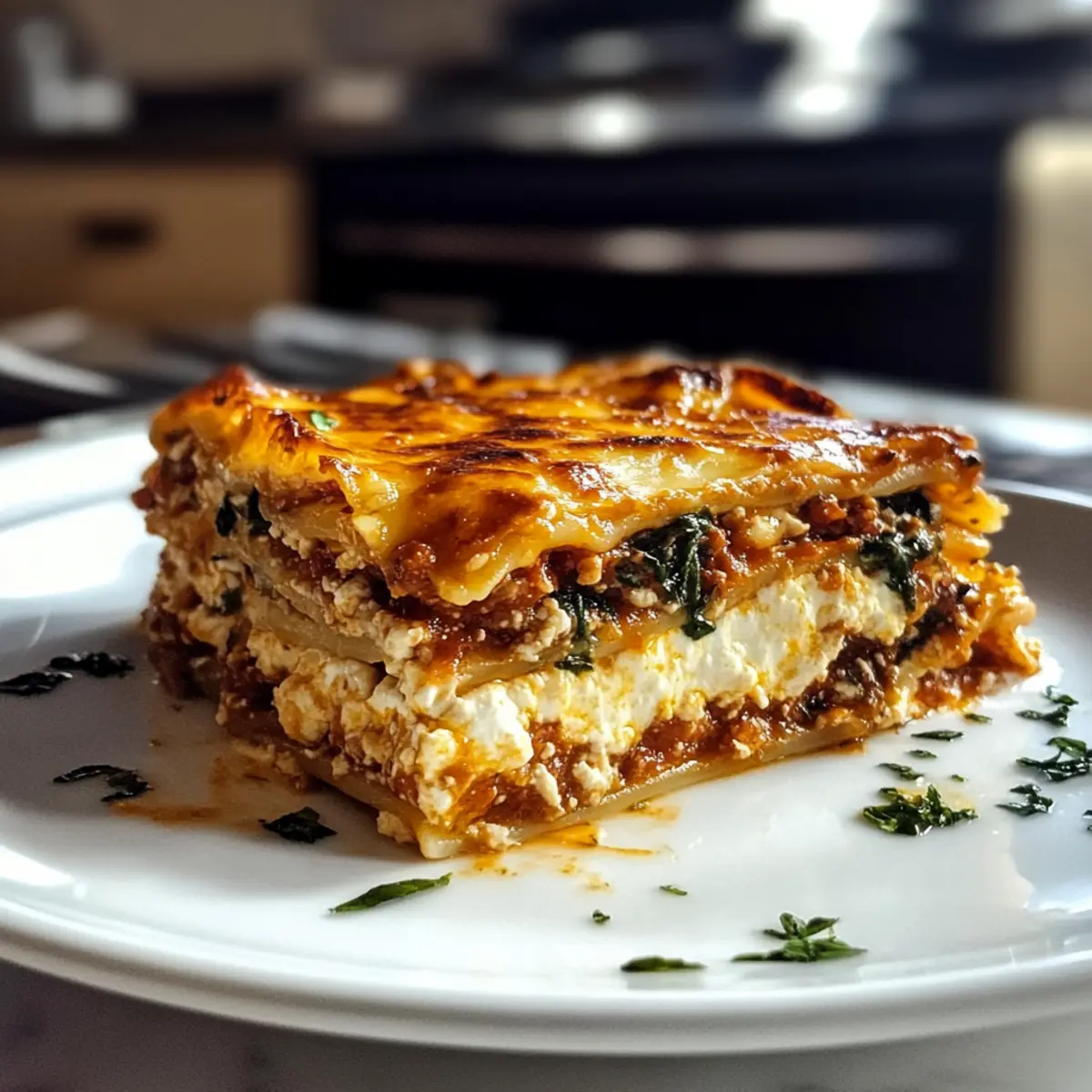 Hoher Protein-Cottage Cheese Lasagne: Einfach köstlich