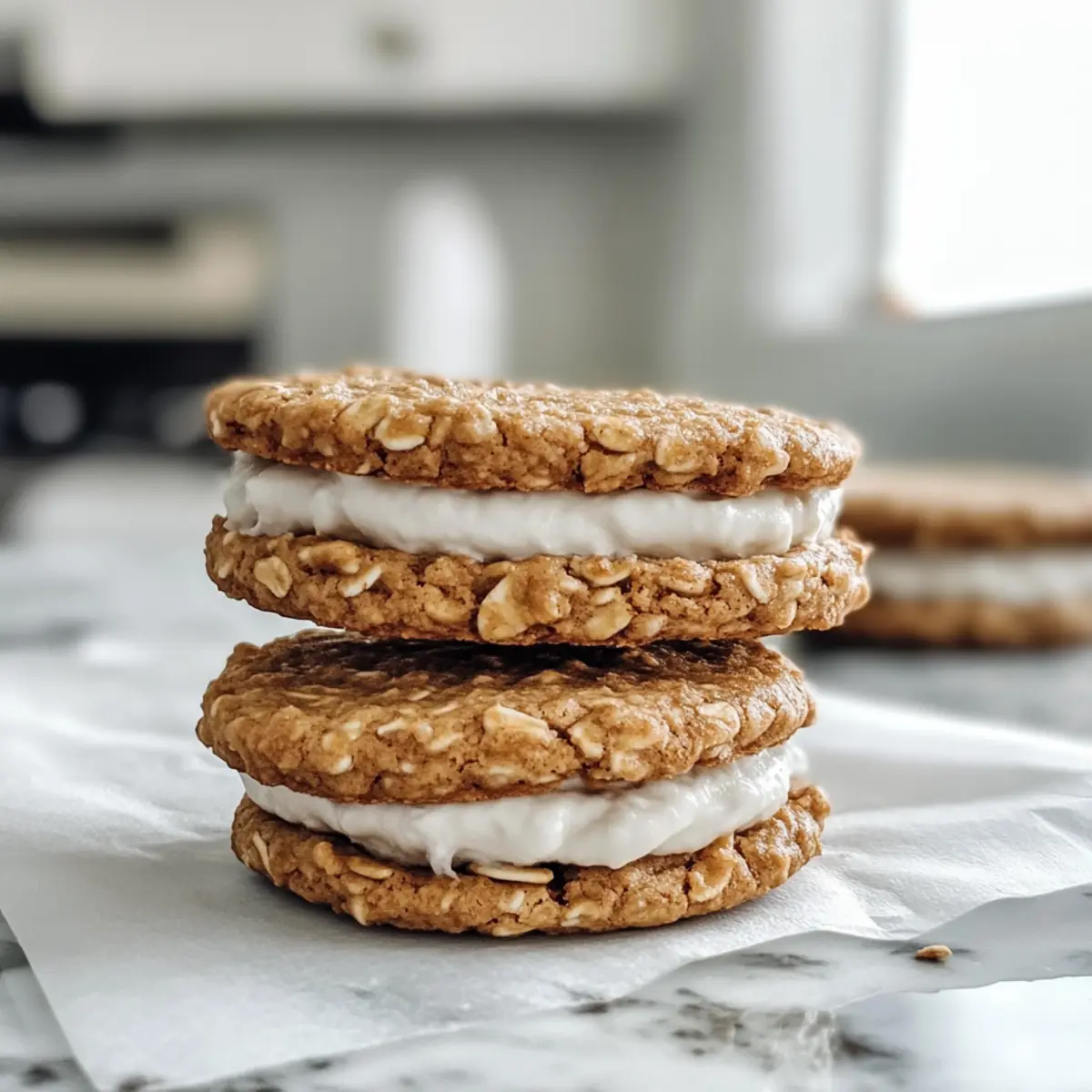 Hausgemachte Haferflocken-Creme-Kekse mit Twist