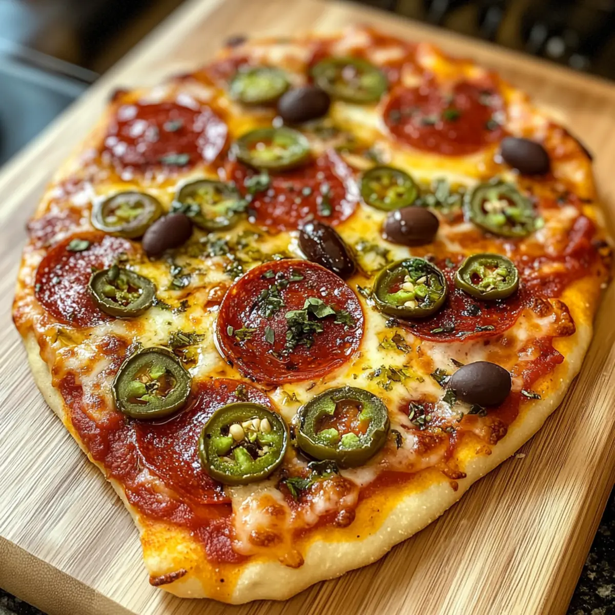 Scharfe Honig-Fladenbrot-Pizza für jeden Abend