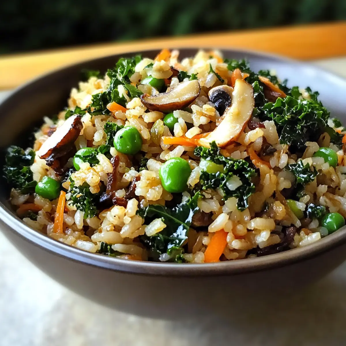 Grünkohl und Shiitake gebratener Reis für dein Wohlgefühl