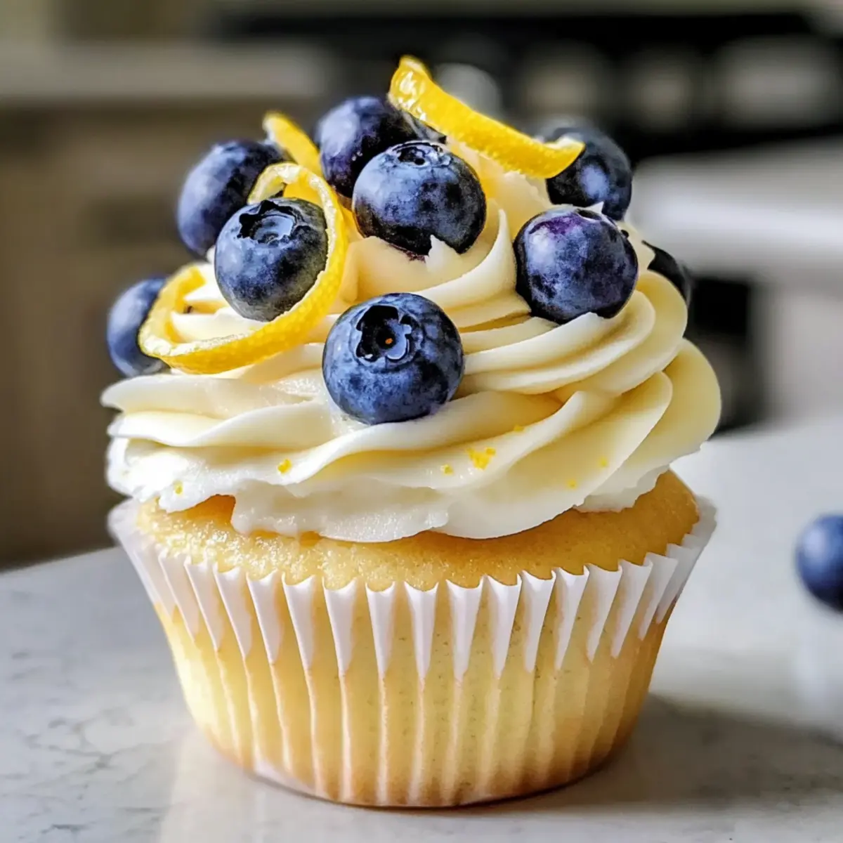 Zitronen-Blaubeer-Muffins Himmel für den Frühling