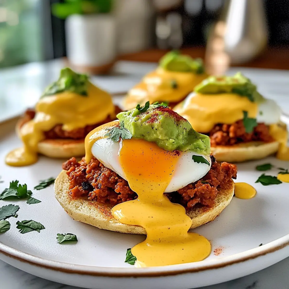 Mexikanisches Eggs Benedict für ein herzhaftes Frühstück