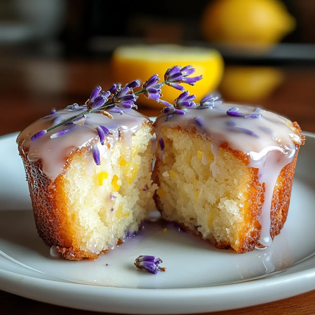 Mini-Zitronenkuchen mit Lavendelglasur für Feinschmecker