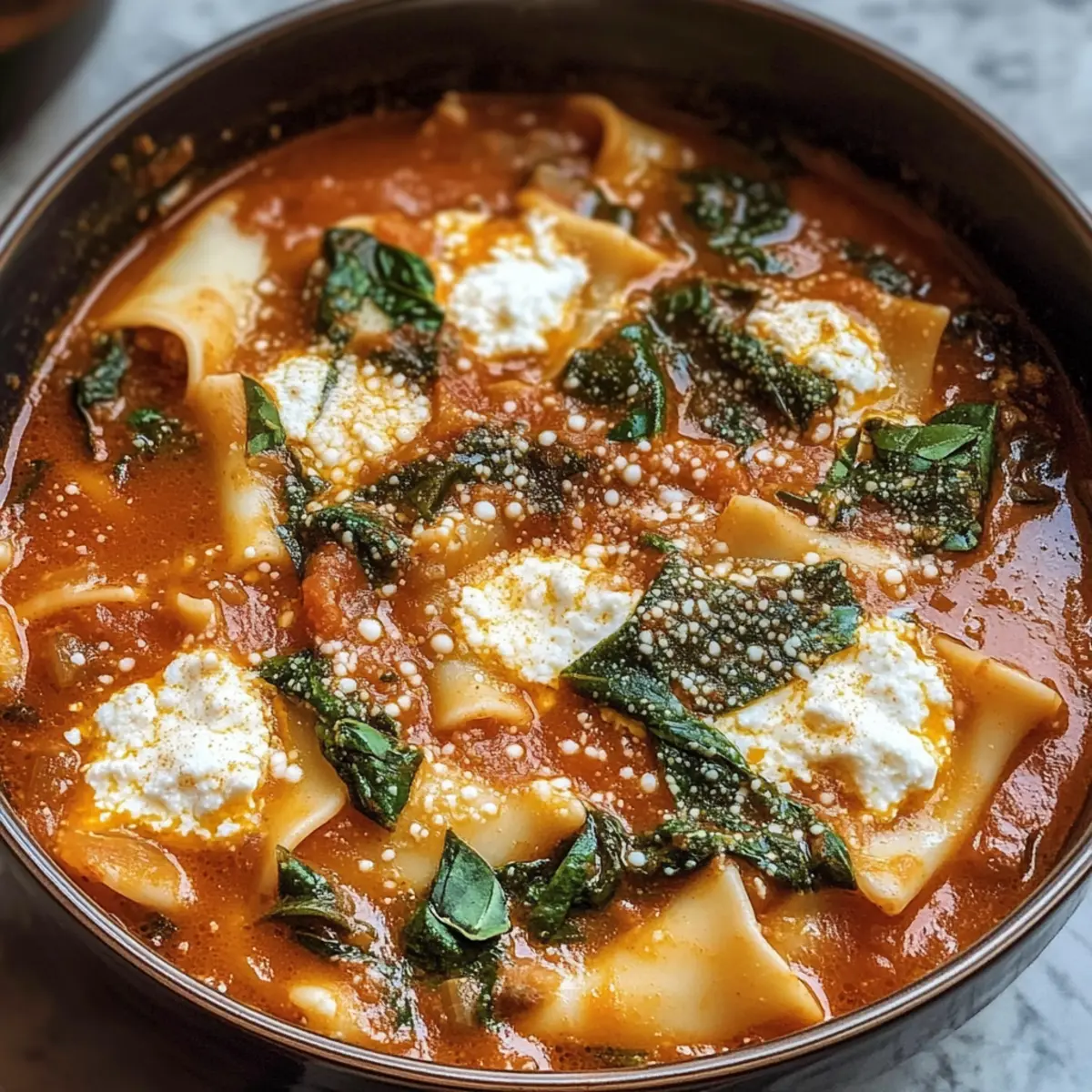 Lippenschmaus Ein-Topf Lasagne Suppe für jeden Tag