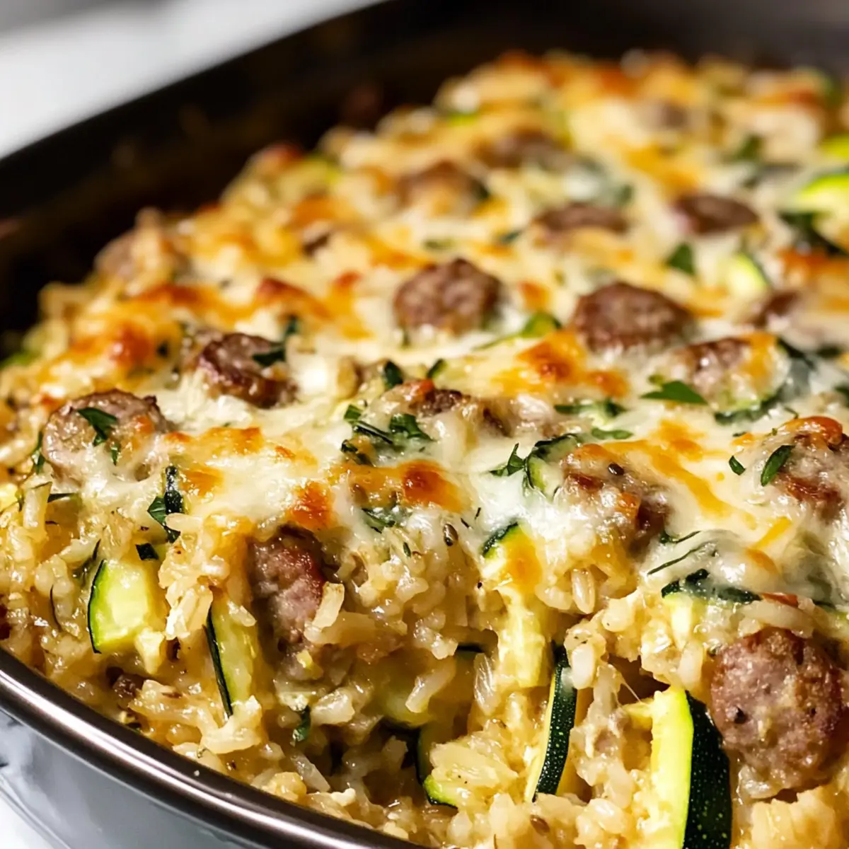 Wurst Zucchini Reis Auflauf für Gemütliche Abende