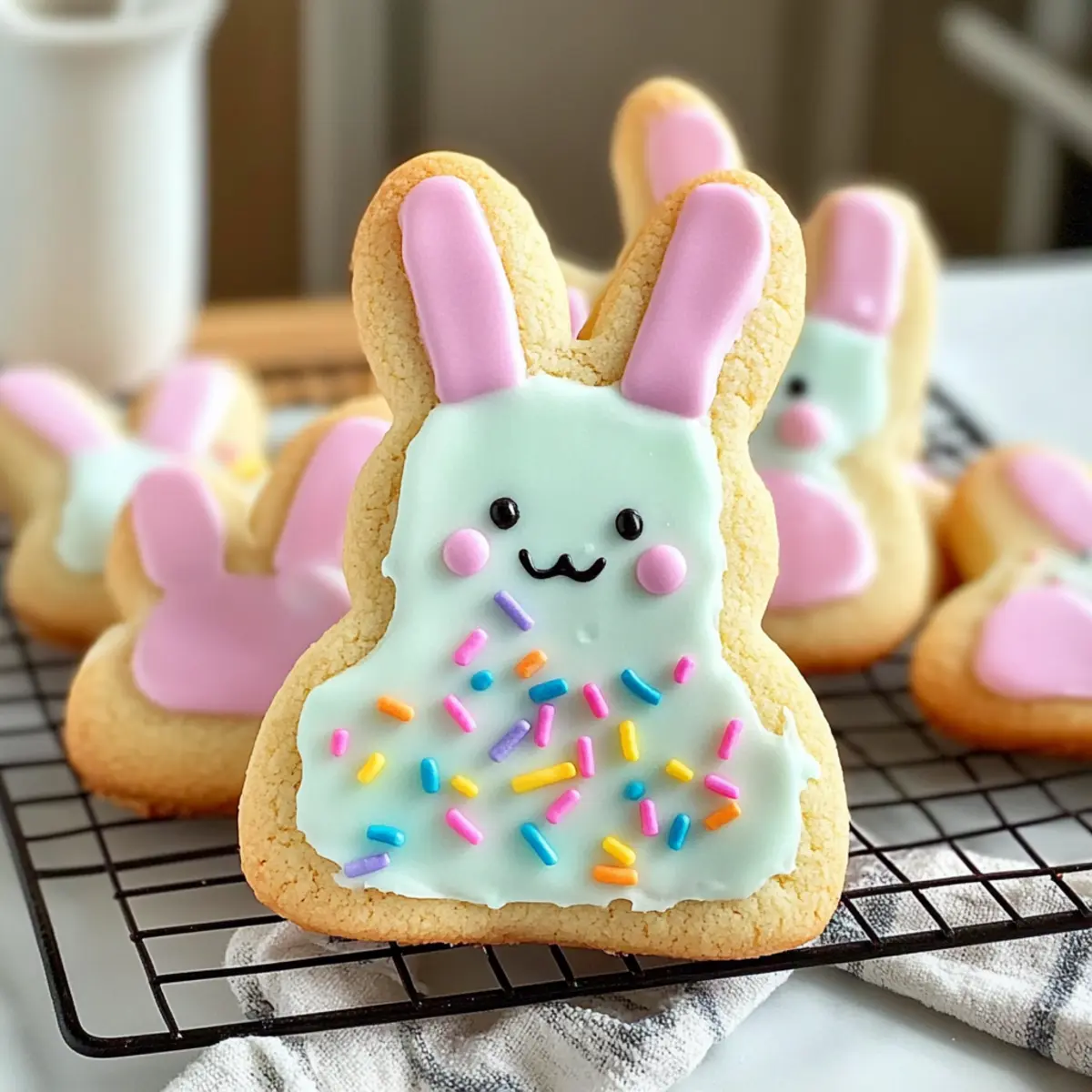 Weiche Buttercreme-Häschen-Plätzchen für den Frühling