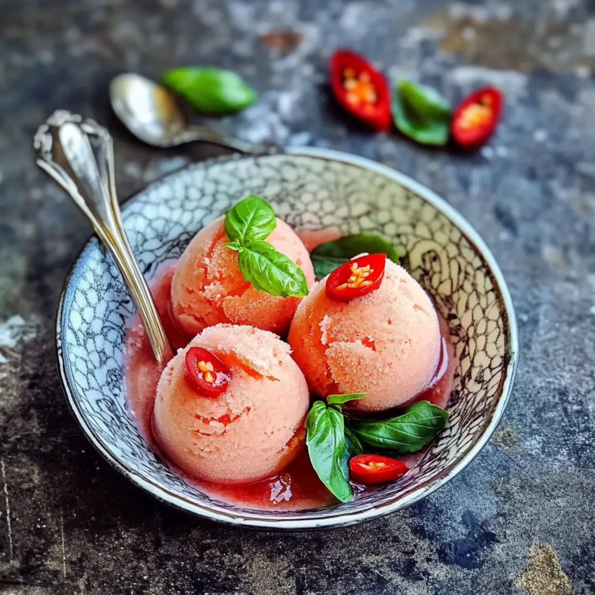 Tomatensorbet mit Chili für den perfekten Sommergenuss