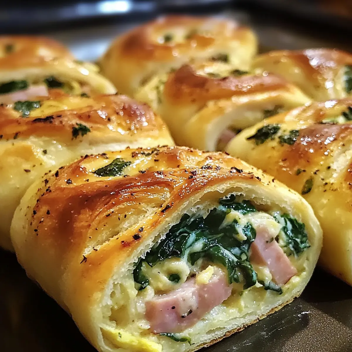 Spinat Schinken Frühstücksrollen für den perfekten Morgen