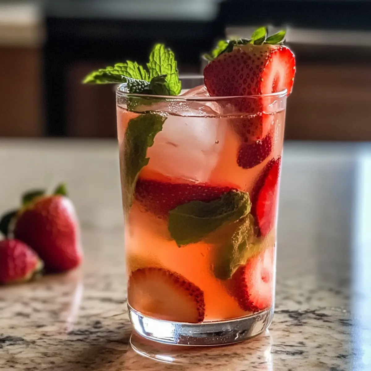 Erfrischender Erdbeer-Eistee für heiße Tage