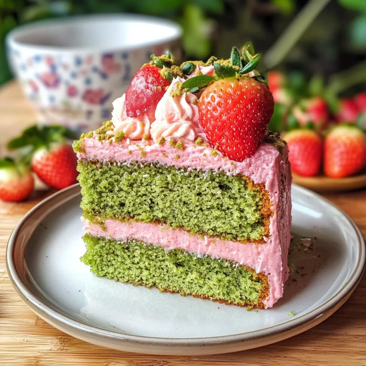 Erdbeer-Matcha-Latte-Kuchen für süße Genussmomente