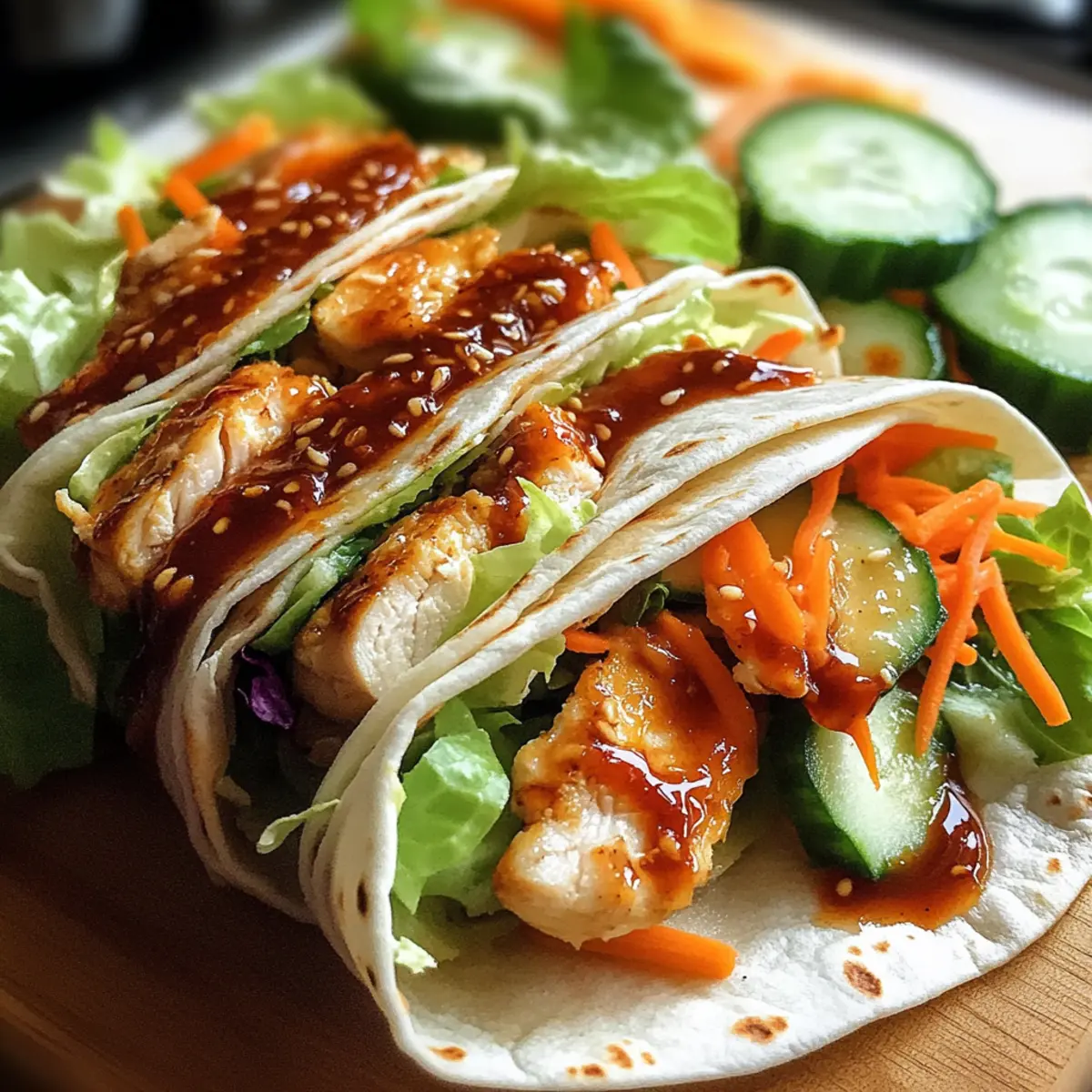 Süße Chili-Hähnchen-Wraps für eine schnelle Küche