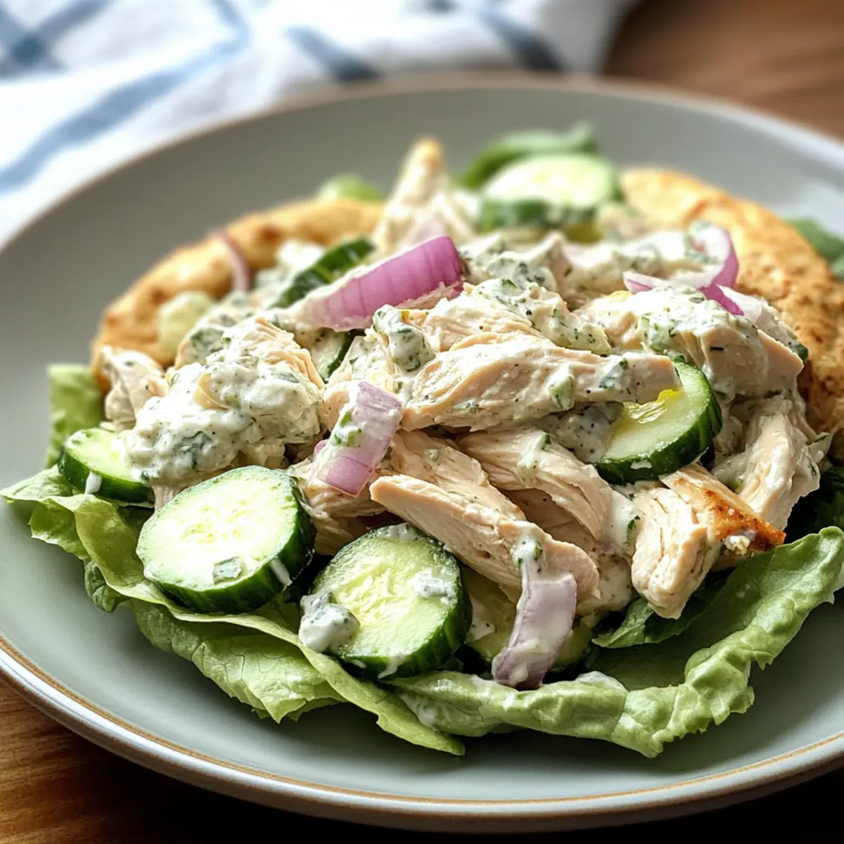 Frischer Tzatziki-Hähnchensalat für jeden Tag