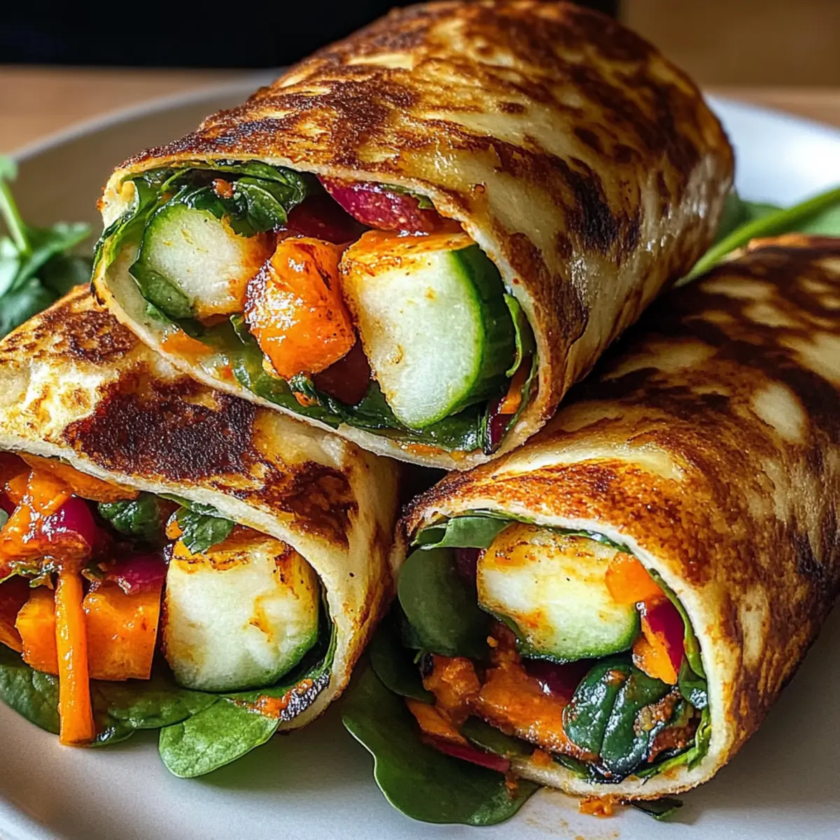 Vegetarische Süß-Chili-Halloumi-Wraps für jeden Tag