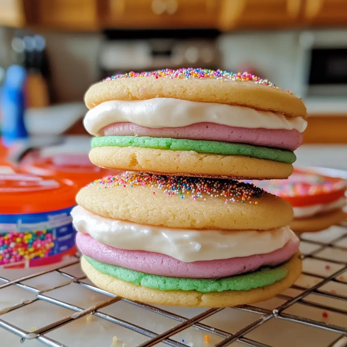 Teuflisch gute Sandwich-Zuckerplätzchen mit Frosting