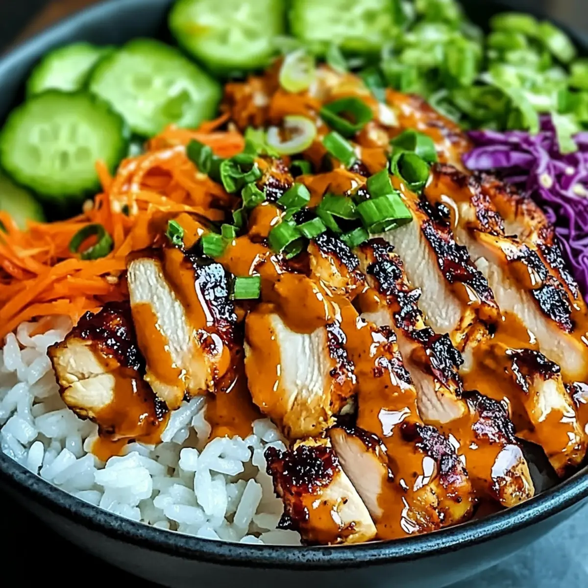 BBQ-Hühnchen-Schalen mit Gochujang-Cremesauce geniessen