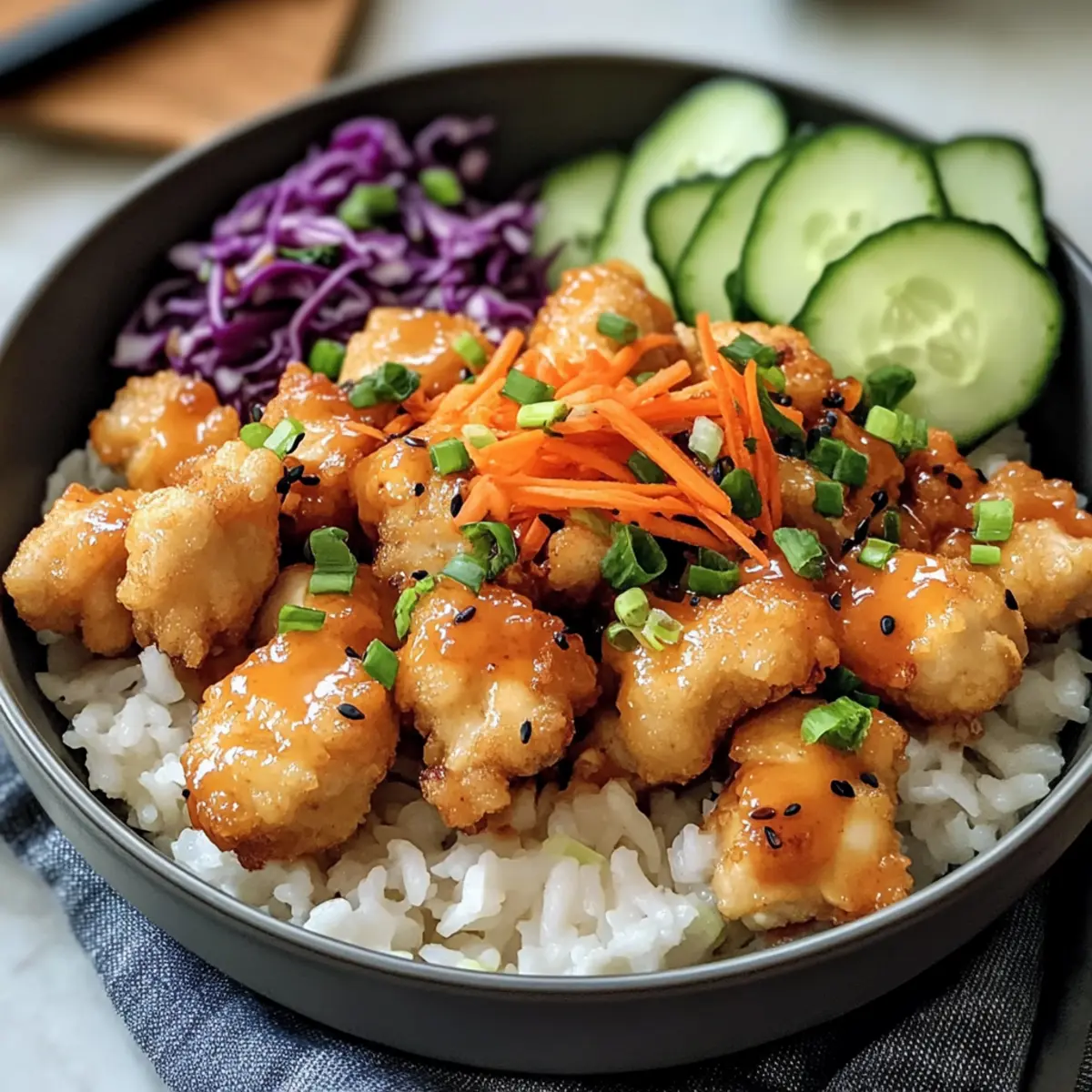 Bang Bang Hähnchen und Reis Schalen für Zuhause