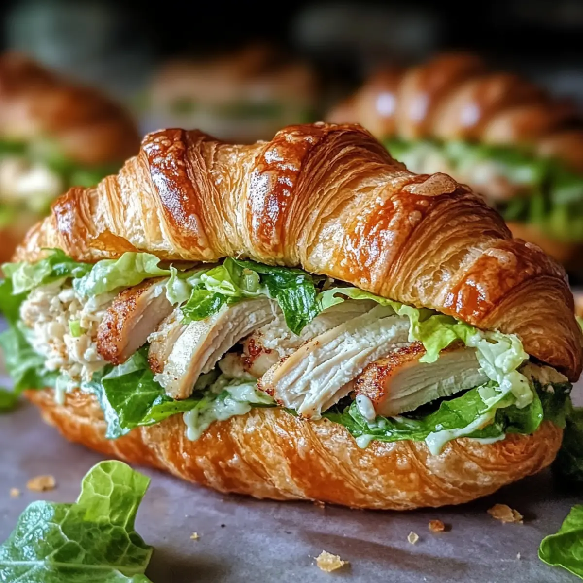 Hähnchen Caesar Croissant Sandwich in 20 Minuten