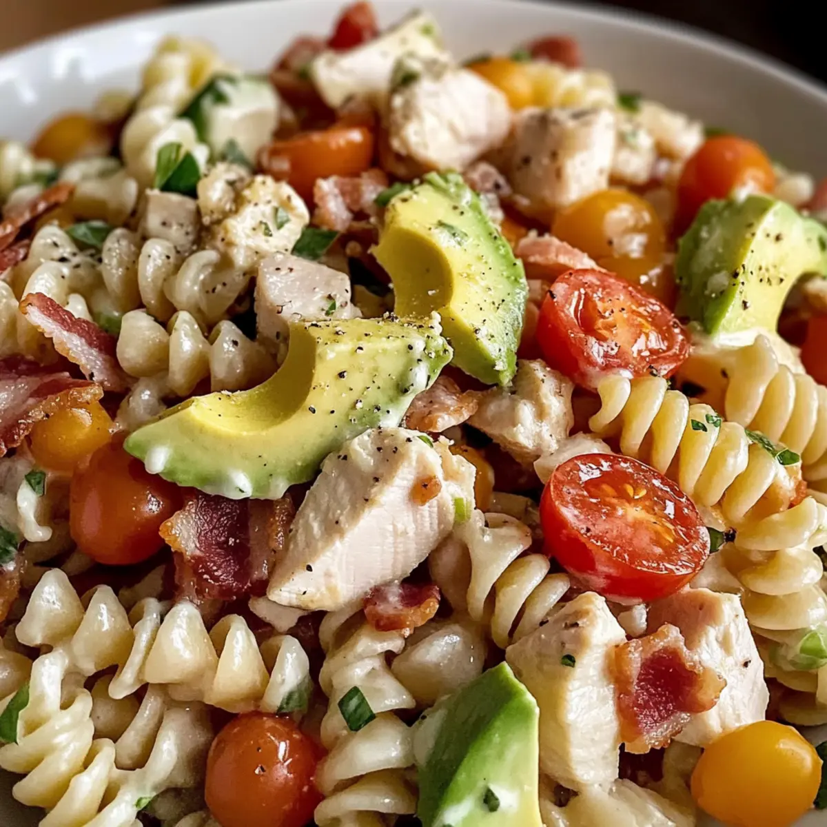 Hühnchen-Caesar-Pasta-Salat ganz einfach selbst machen