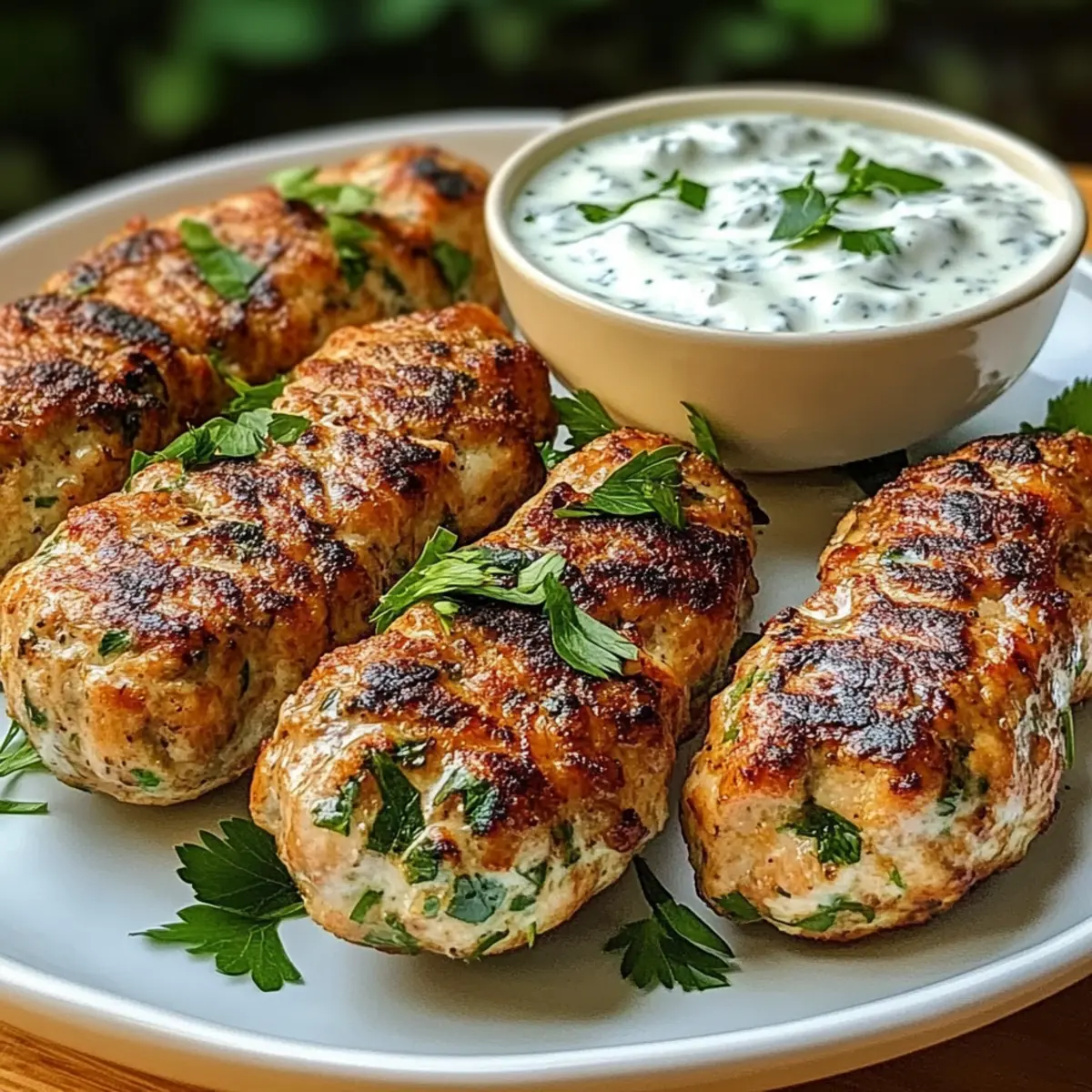 Hühnchen-Kofta mit cremiger Knoblauch-Joghurtsauce
