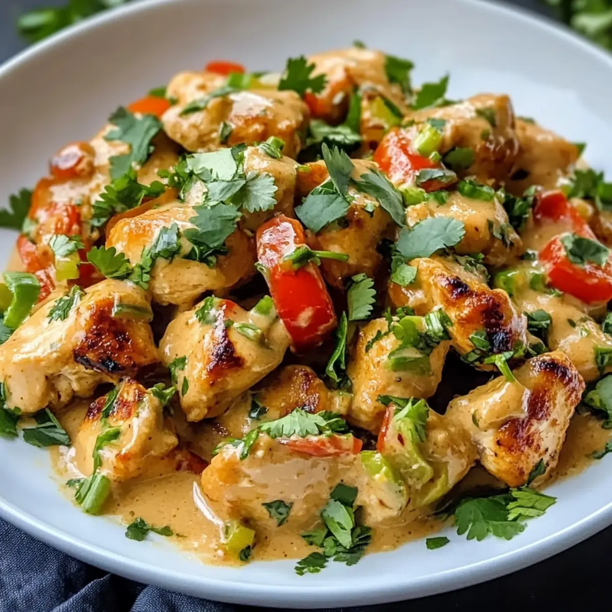 Erdnuss Hähnchen mit cremiger Kokossoße
