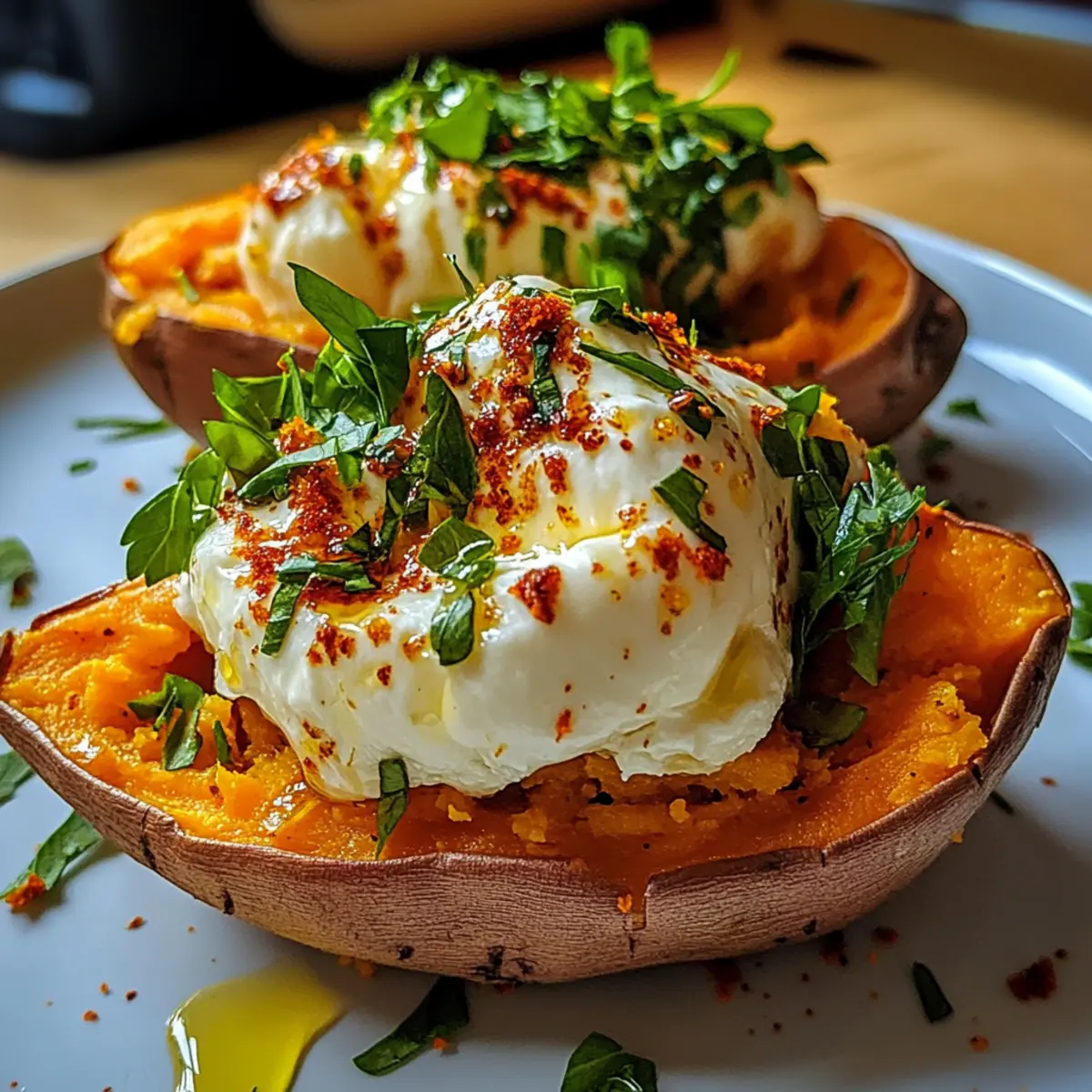 Gefüllte Süßkartoffeln mit Burrata für jeden Anlass