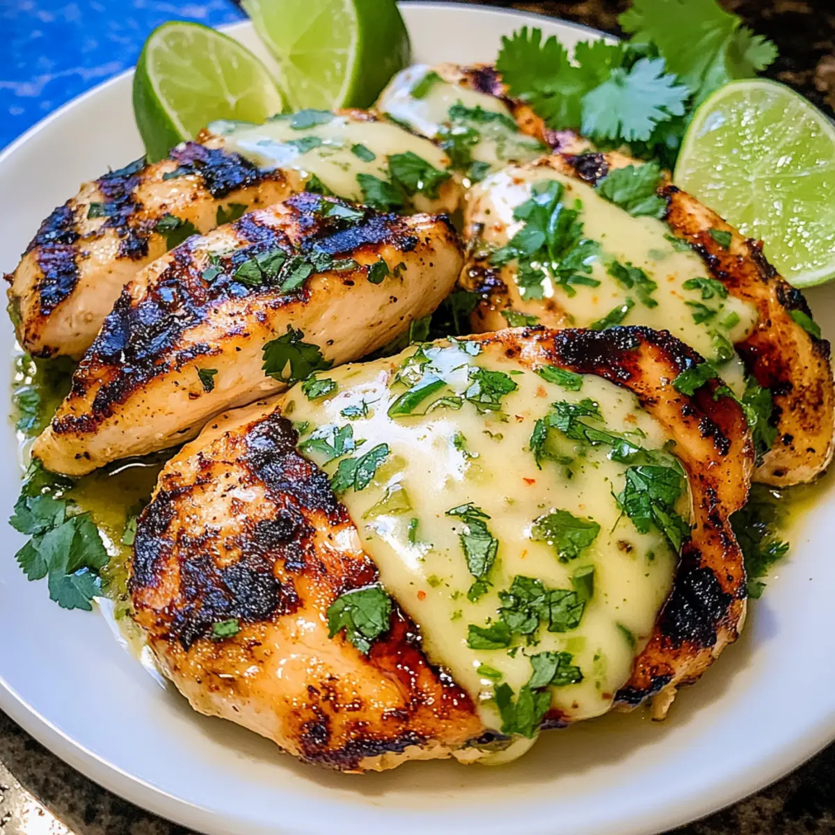 Gegrilltes Salsa Verde Pepper Jack Hähnchen Genuss