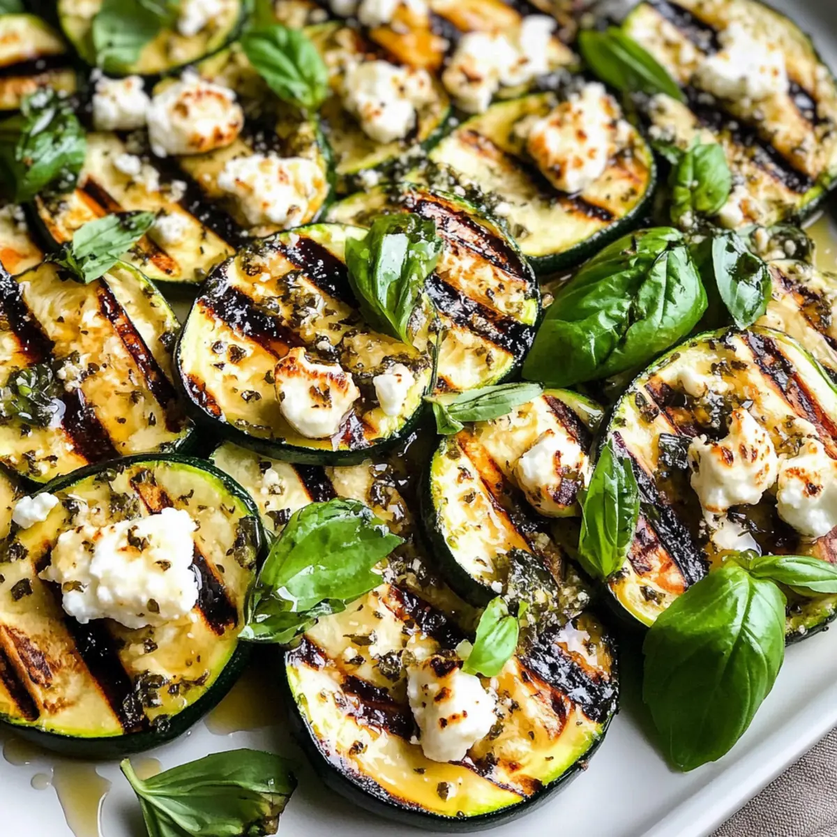 Gegrillte Zucchini mit Ziegenkäse und Honig genießen