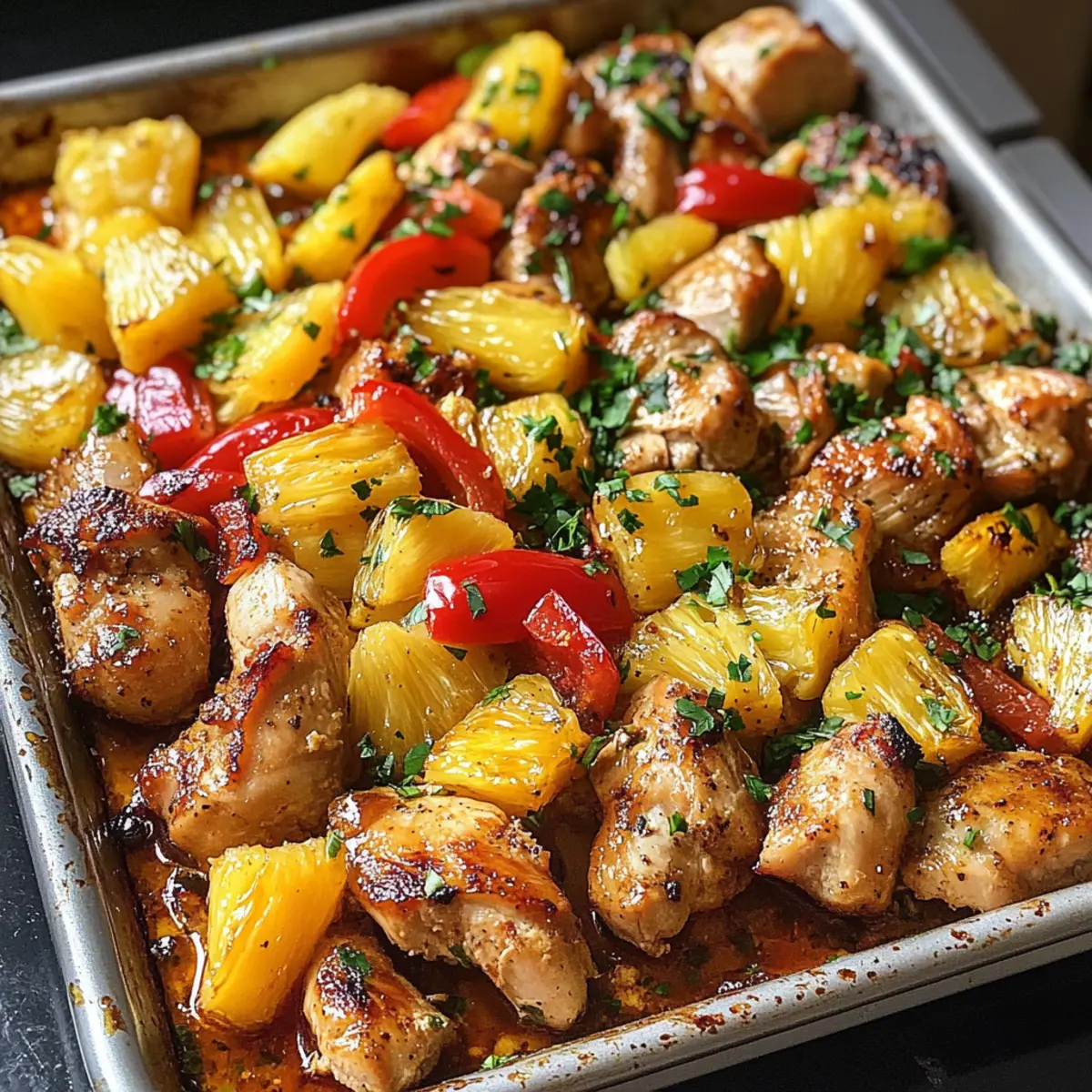 Hawaiian Hähnchen Blechpfanne für dein Abendessen