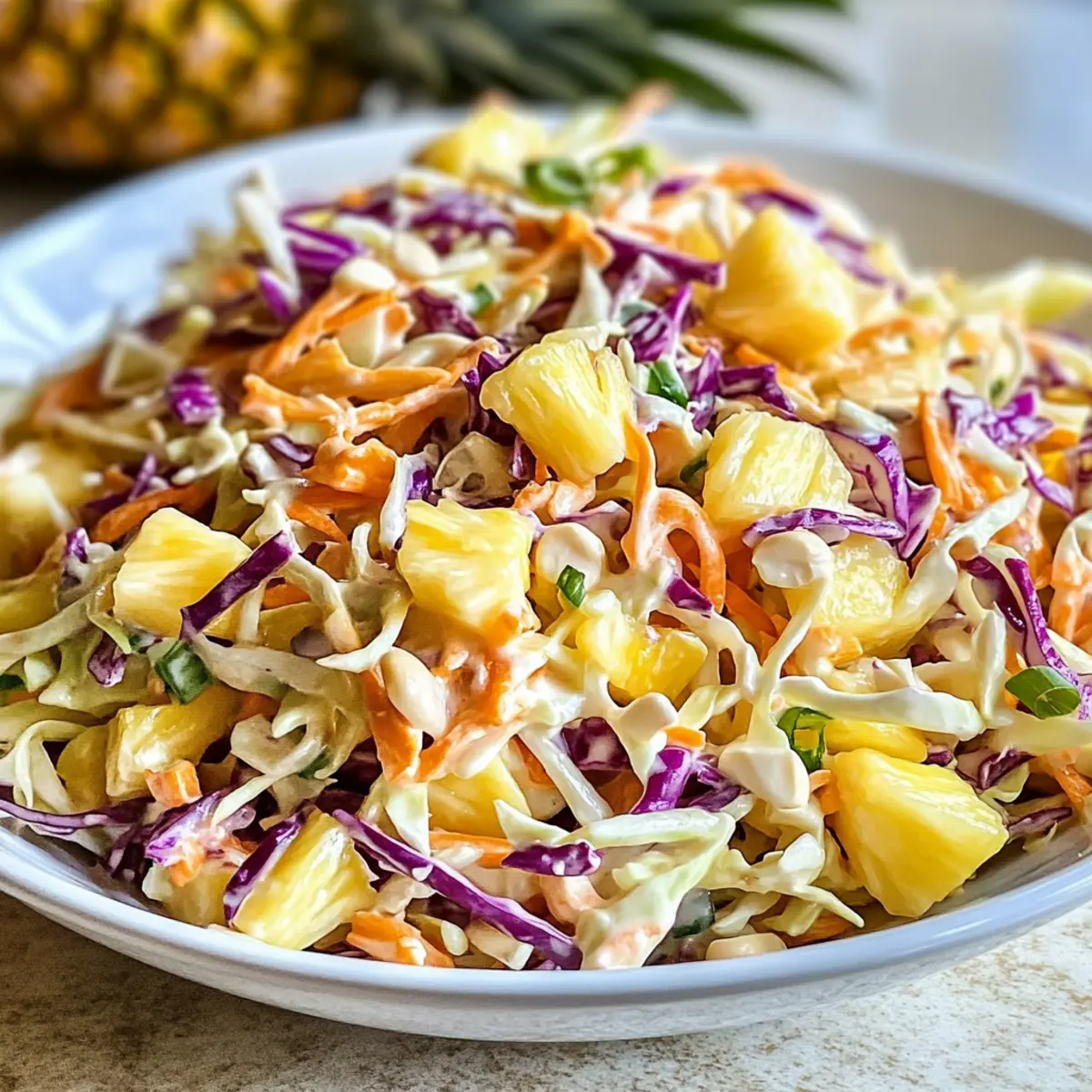 Hawaiianische Ananas-Coleslaw für den Sommergenuss