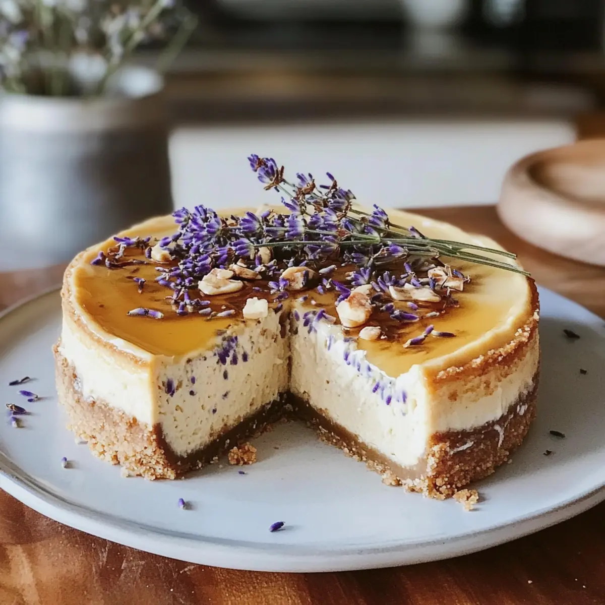 Honig Lavendel Käsekuchen für ein florales Geschmackserlebnis