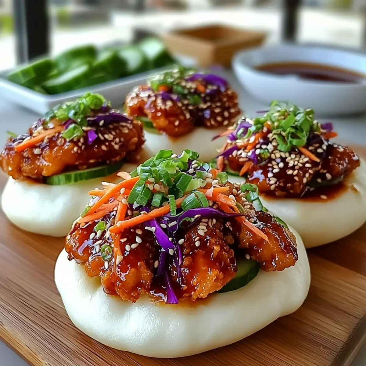 Koreanische Hühner Bao Brötchen für den perfekten Abend