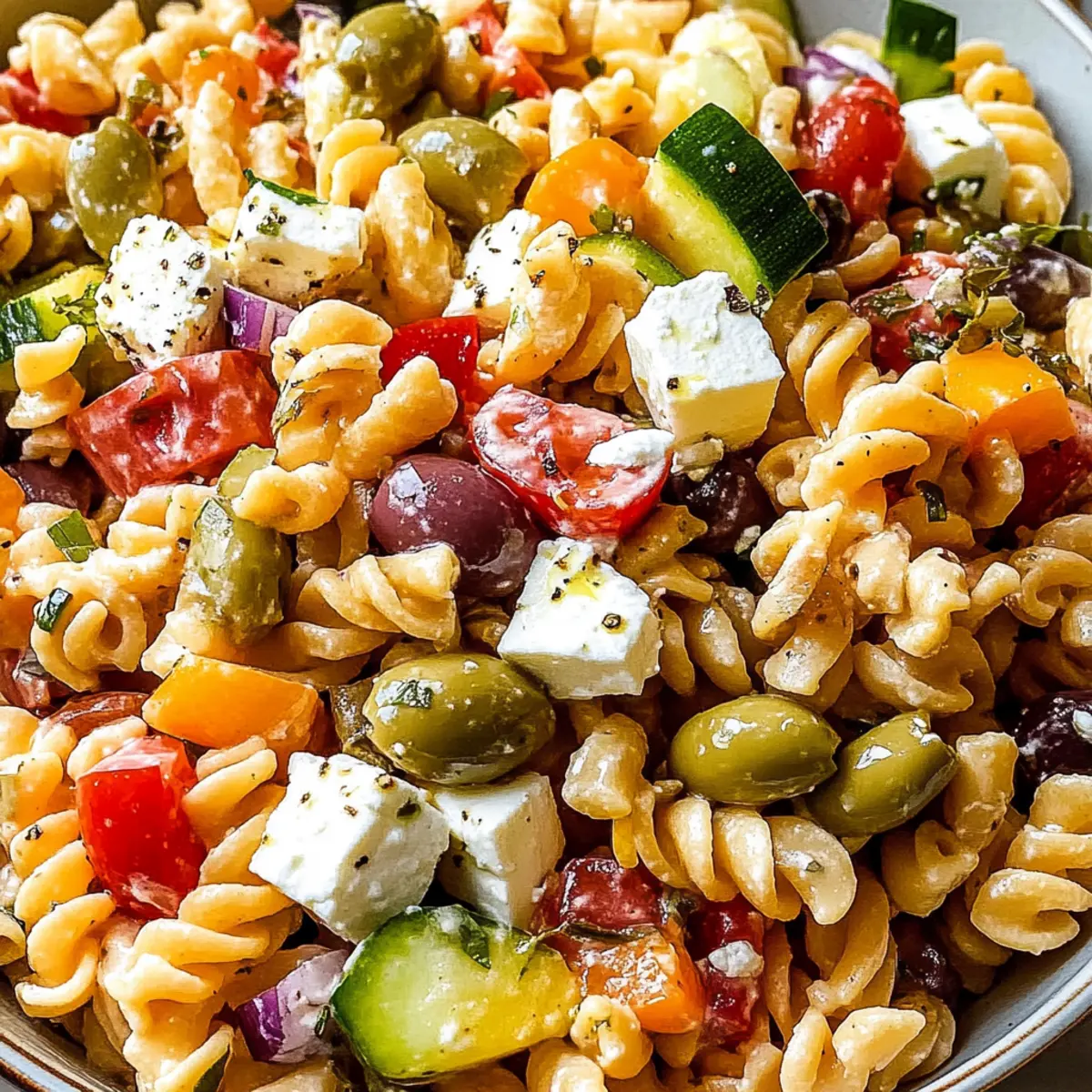 Mittelmeer-Pasta-Salat für sonnige Tage