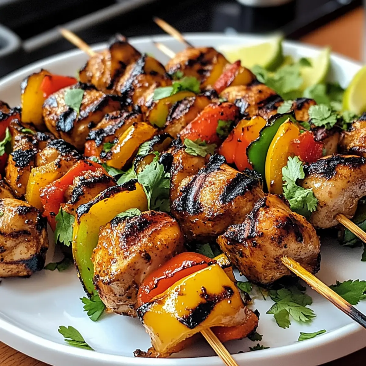 Mexikanische Barbecue-Hähnchenspieße für den Grill